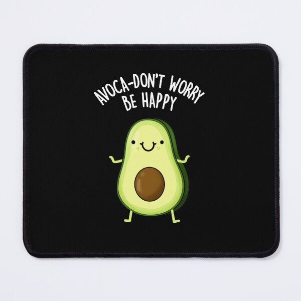 Item preview, Avoca-don't Worry Be Happy Funny Avocado Puns (Dark BG) designed and sold by punnybone.
