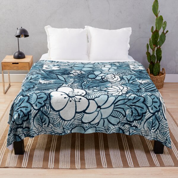 Item preview, Abstract Watercolor Floral Splashes Flowers Garden Teal Blue Colors III designed and sold by Irina Sztukowski.