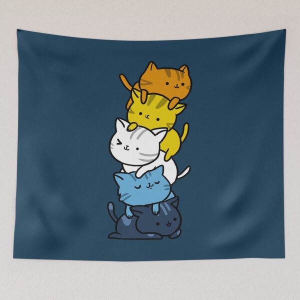 Item preview, Kawaii Cat Pile Aroace Pride Flag   designed and sold by JenniferDion.