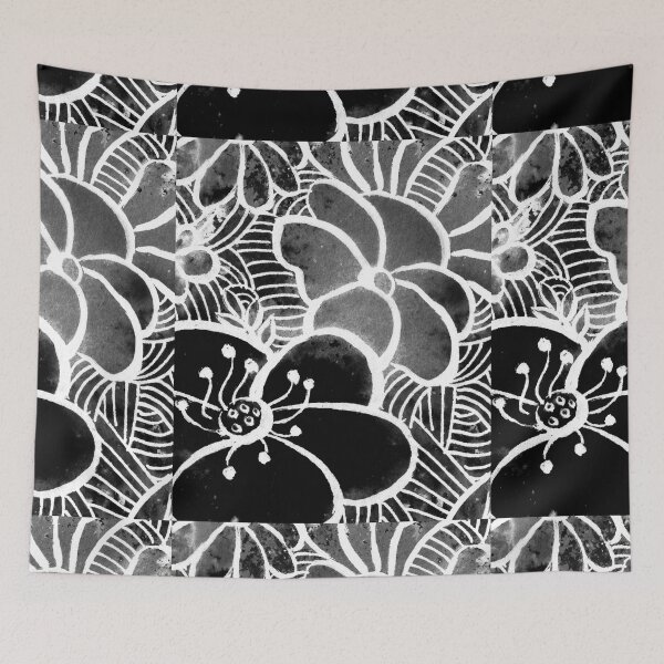 Item preview, Black And White Abstract Watercolor Floral Splashes Flowers Garden VI designed and sold by Irina Sztukowski.