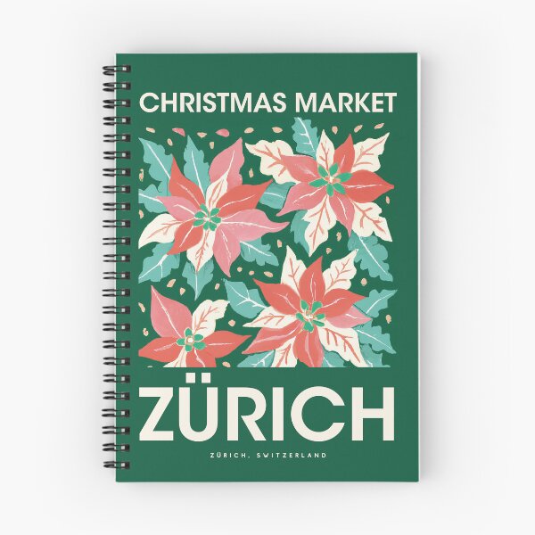 Item preview, Christmas Market Zurich Poster Switzerland 1960s Retro Art Winter Plants Vintage designed and sold by betternotes.