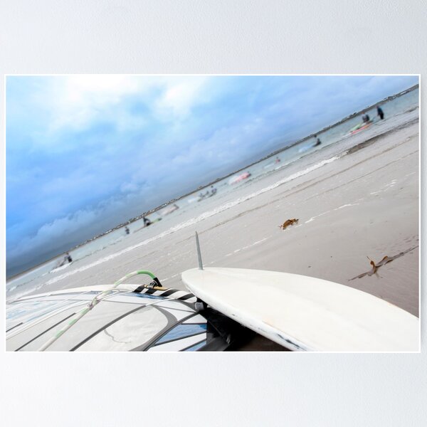 Item preview, sail with windsurfers getting ready designed and sold by morrbyte.