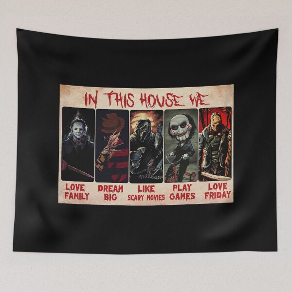 Item preview, In This House We Love Family Halloween Poster - Horror Movies Halloween Poster - Scary Halloween Poster designed and sold by HappyGrandmaUB.