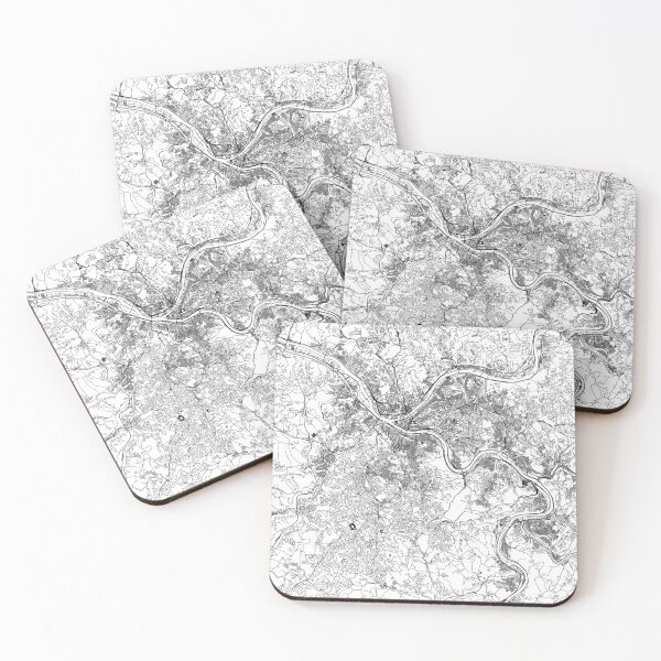 Item preview, Pittsburgh White Map designed and sold by multiplicitymap.