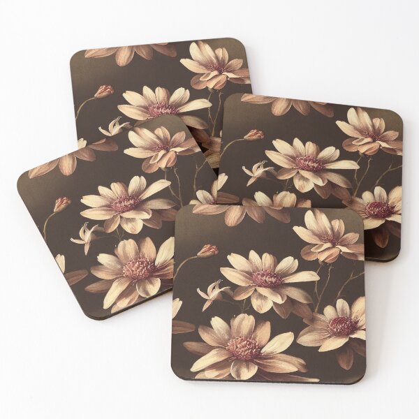 Item preview, Brown and Cream Ivory Floral Classic Vintage Design designed and sold by VintageFlorals.