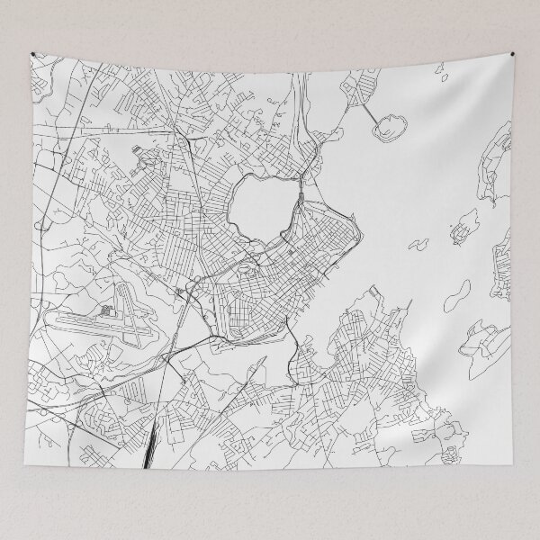 Item preview, Portland Maine White Map designed and sold by multiplicitymap.