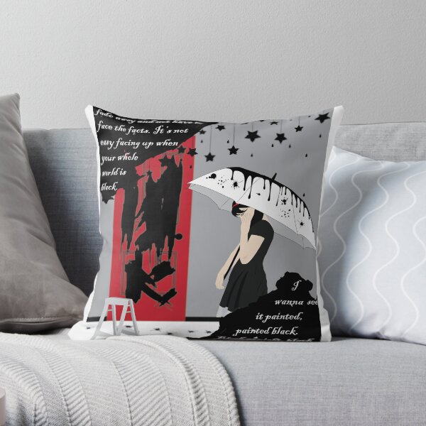 Paint it Black Throw Pillow