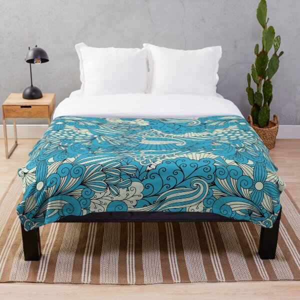 Item preview, Pacific Blue & Mint Cream Floral Pattern designed and sold by nabanacrafters.