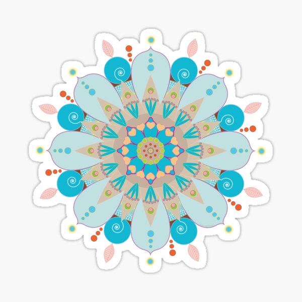 Mandala fleur, "Mer & sable" Sticker