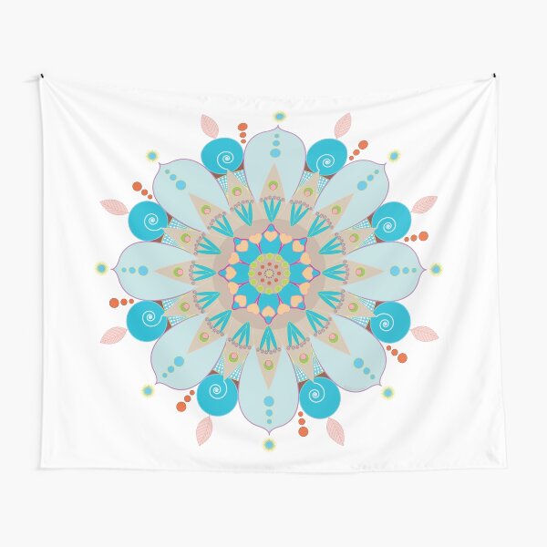 Mandala fleur, "Mer & sable" Tentures