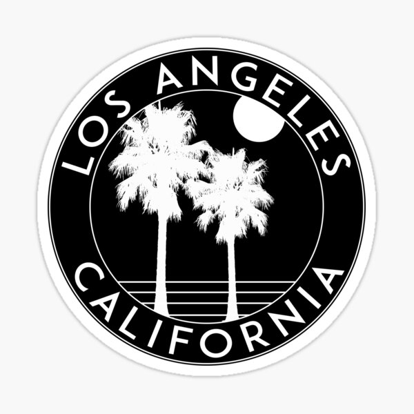 Item preview, LOS ANGELES CALIFORNIA BLACK WHITE PALM TREES 2 designed and sold by DESTINATIONS DECAL.