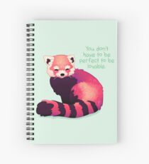Cuaderno de espiral "No tienes que ser perfecto para ser amable" Panda rojo