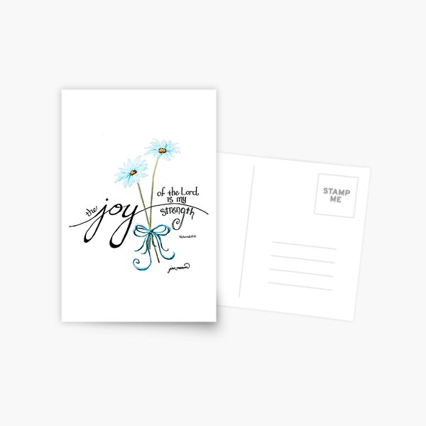 The Joy of the Lord is my Strength outline by Jan Marvin Postcard