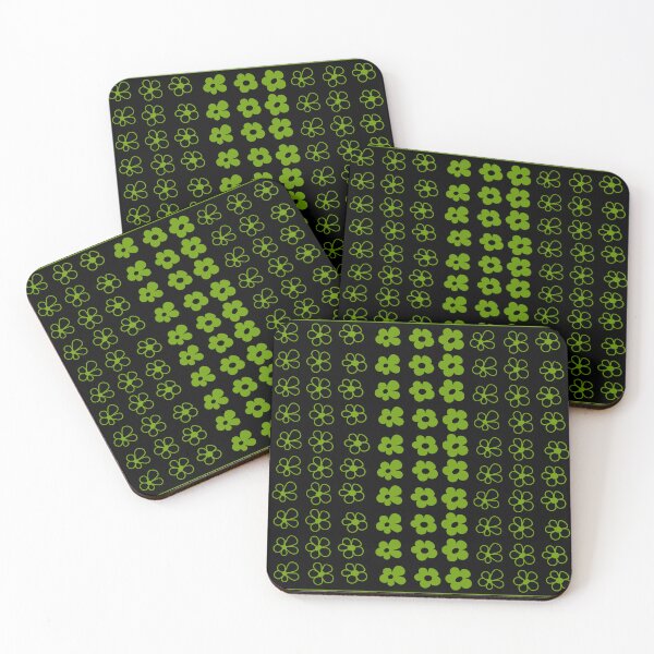 Item preview, Pastel Goth Green Black Flower Grid Cute 90s Aesthetic Flowers designed and sold by PuddleMart.