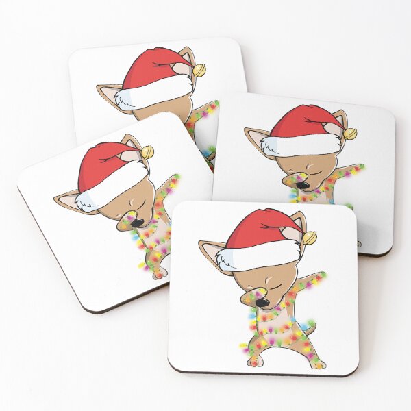 Item preview, chihuahua dabbing christmas light tree designed and sold by vuhieustore.
