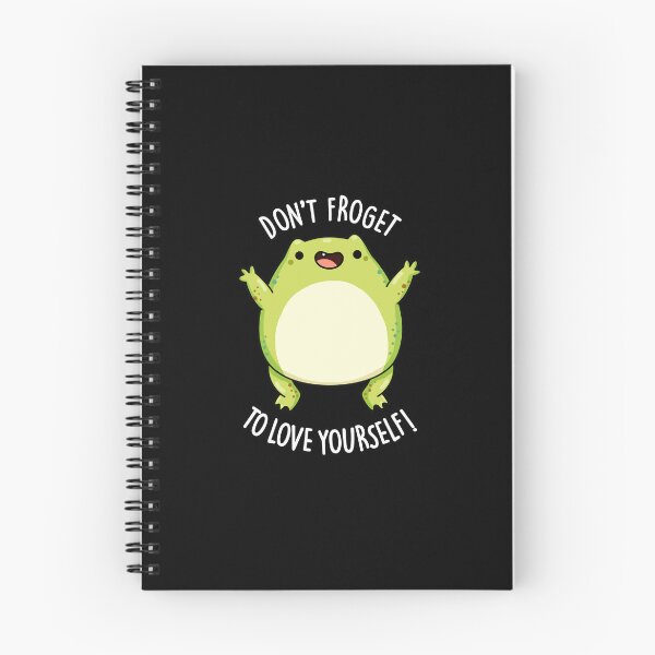 Item preview, Don't Froget To Love Yourself Funny Frog Puns (Dark BG) designed and sold by punnybone.
