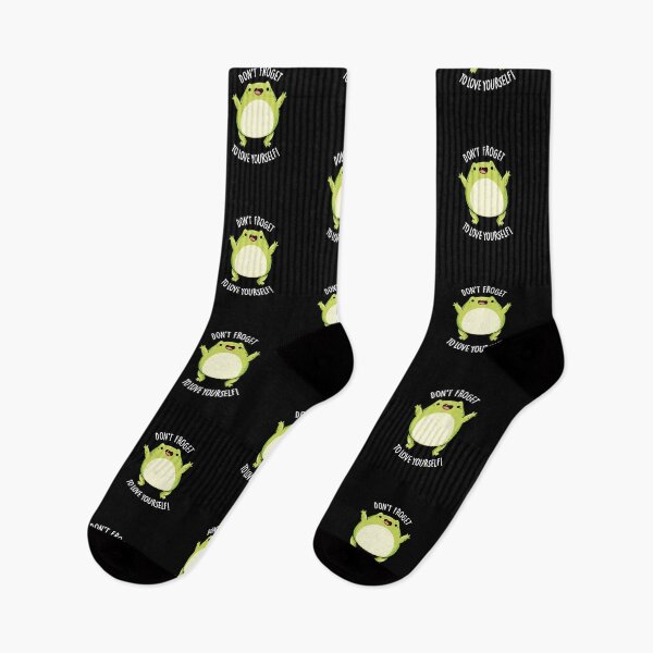 Item preview, Don't Froget To Love Yourself Funny Frog Puns (Dark BG) designed and sold by punnybone.
