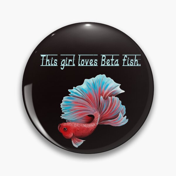 Item preview, A esta chica le encanta el pez beta (rojo) el pez beta designed and sold by Zandrasart.