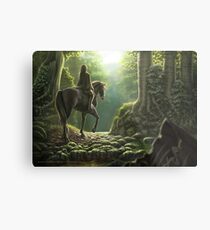 Where the Wooden Stream Flows Green and Golden Metal Print