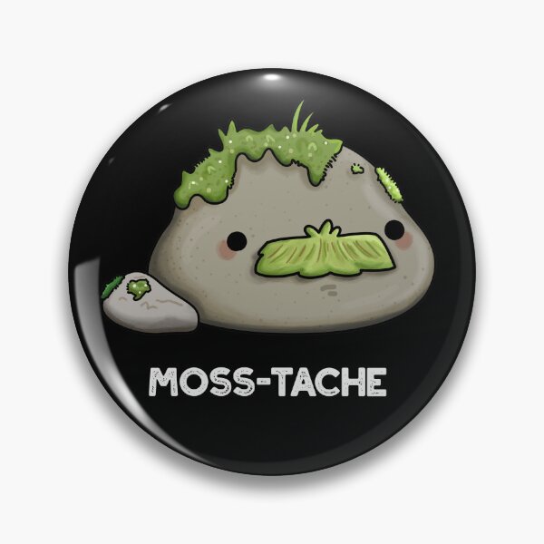 Item preview, Moss-tache Funny Moustache Puns (Dark BG) designed and sold by punnybone.