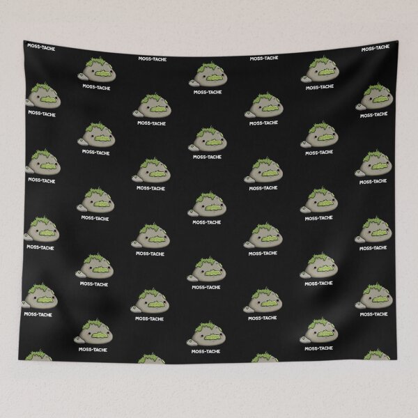 Item preview, Moss-tache Funny Moustache Puns (Dark BG) designed and sold by punnybone.