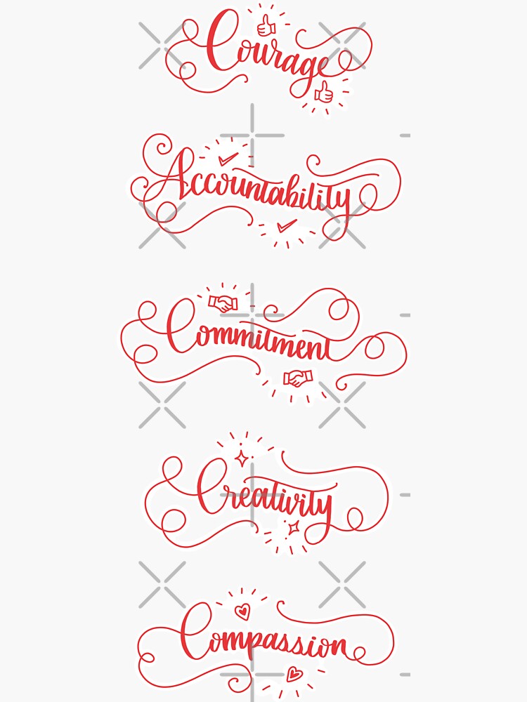 Redbubble Values Stickers by nykiway