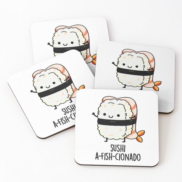 Item preview, Sushi A-fish-Cionado Funny Fish Puns  designed and sold by punnybone.