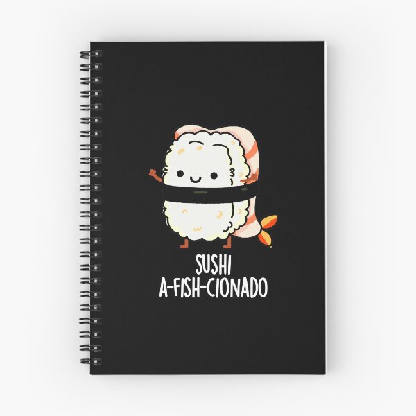 Item preview, Sushi A-fish-Cionado Funny Fish Puns (Dark BG) designed and sold by punnybone.