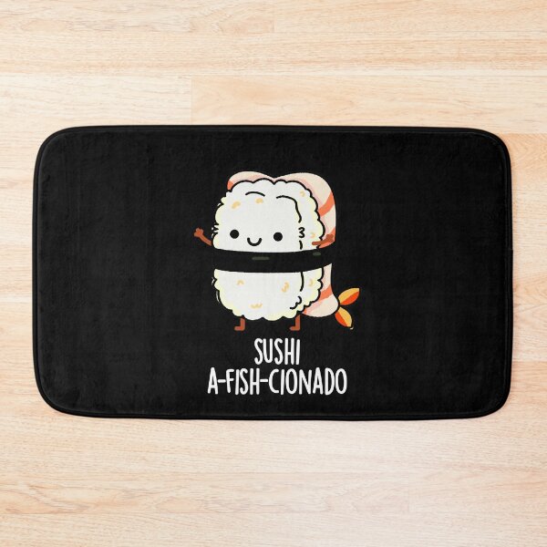 Item preview, Sushi A-fish-Cionado Funny Fish Puns (Dark BG) designed and sold by punnybone.