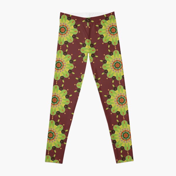 Mandala fleur, vert Legging
