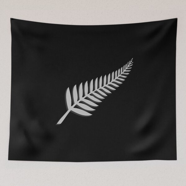 Item preview, New Zealand NZ Kiwi Black Silver Fern Emblem Sport Fan designed and sold by Down Downunder.