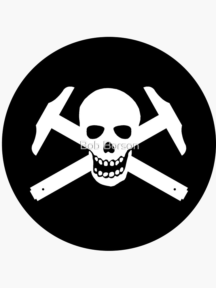 Architectural Jolly Rogers White Image (sticker only) by bobborson