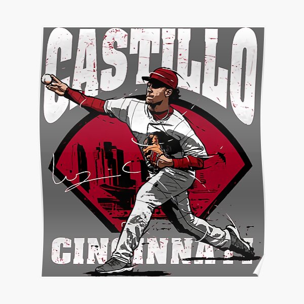 Luis Castillo Cincinnati Reds Men's Red Backer Long Sleeve T-Shirt 