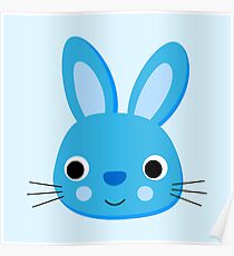 blau Hase Poster