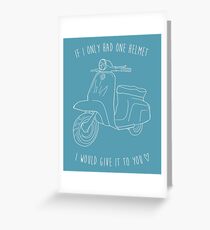 Downtown on a Moped Greeting Card