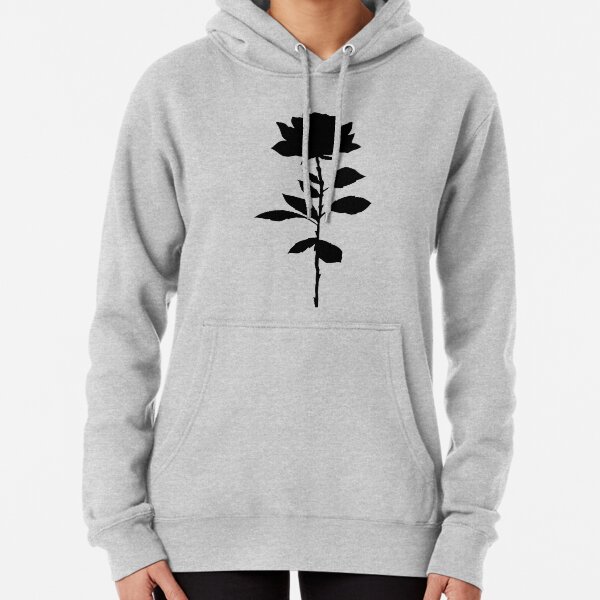 Simple Rose Silhouette Pullover Hoodie