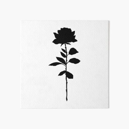 Simple Rose Silhouette Art Board Print