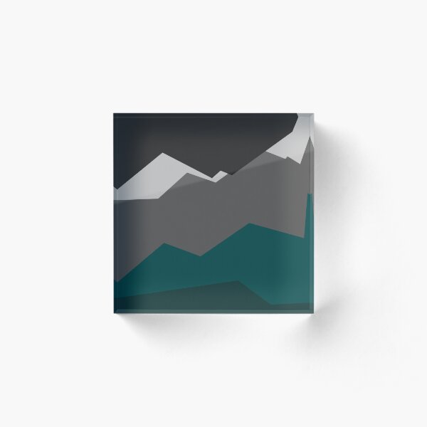 Teal Tension Graphic Design Acrylic Block