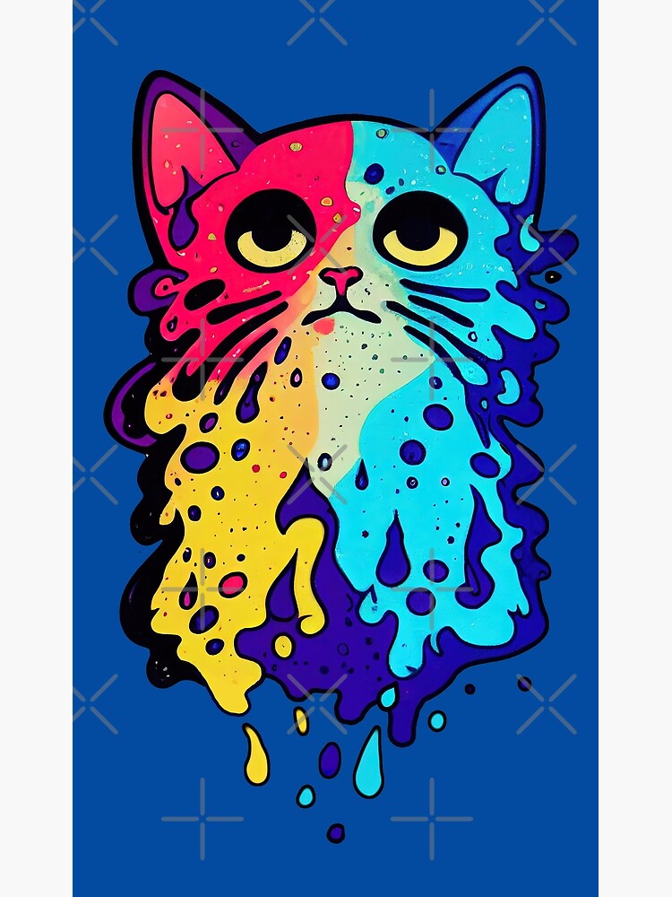 "Drippy Cat Paint Splash" Poster for Sale by ChasmicArt Redbubble