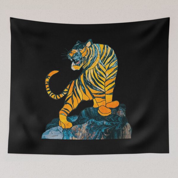 Item preview, Tiger Stained Glass Window | Tiger Printed | Tiger Art Graphic | Tiger Japanese Art designed and sold by KonnichiwaStore.