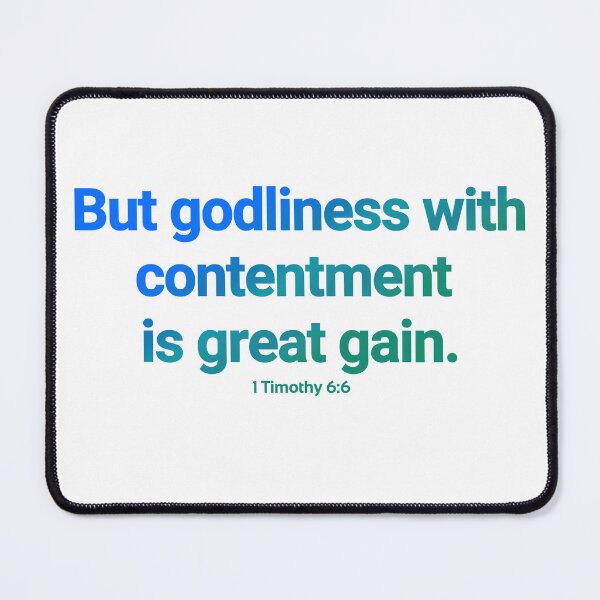 Item preview, Timothy 6:6 But Godliness with contentment (Blue Green Gradient) designed and sold by rainbowsinks.