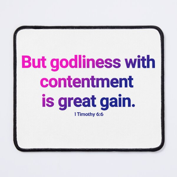 Item preview, Timothy 6:6 But Godliness with contentment (Pink Blue Gradient) designed and sold by rainbowsinks.