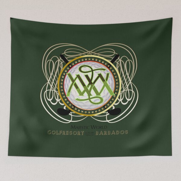 Item preview, Golf resort Barbados-Sandy-Lane-Majestic-world.com-on dark green designed and sold by majesticworld.