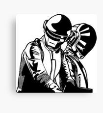 Daft Punk mixing blanco y negro Canvas Print