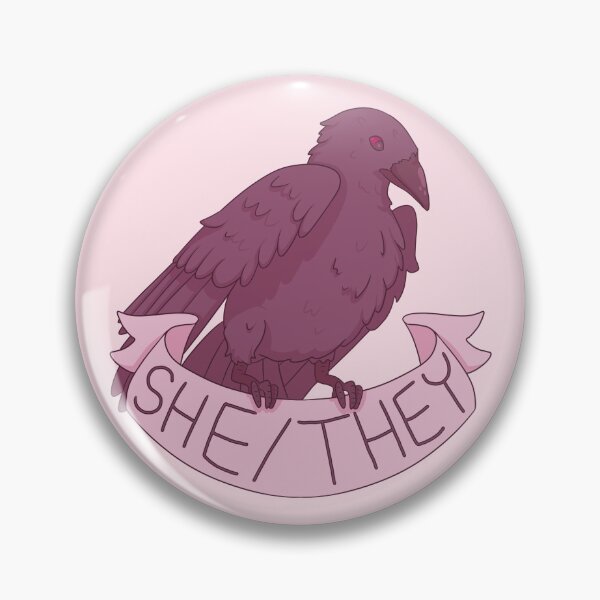 Item preview, Pronoun Corvids - She/They designed and sold by Drawn by Raven.