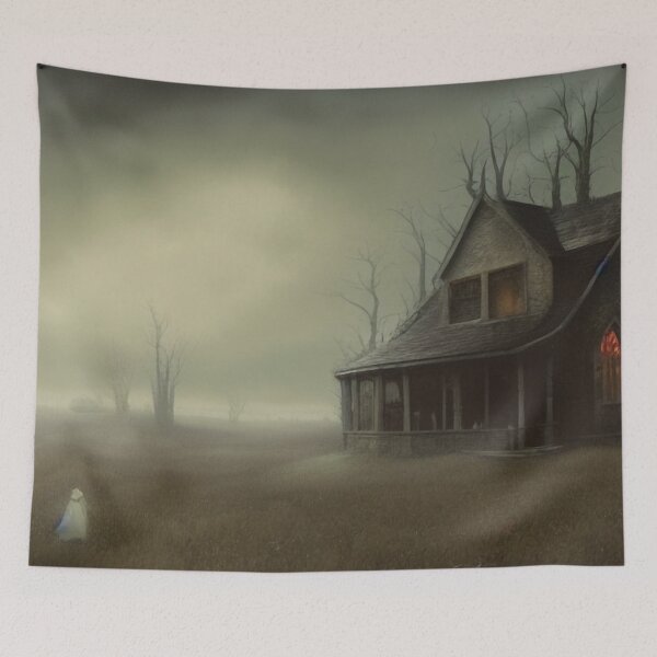 Item preview, Haunted house at dusk landscape designed and sold by AImatte.