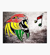 Grunge Reggae Music Lion Photographic Print