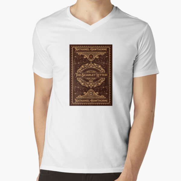 Women's T-Shirts [Out of Print] Nathaniel Hawthorne / The Scarlet Letter V-Neck Tee [Gilded] (Black) (Womens) il_1080xN.1783397463_smtp.jpg