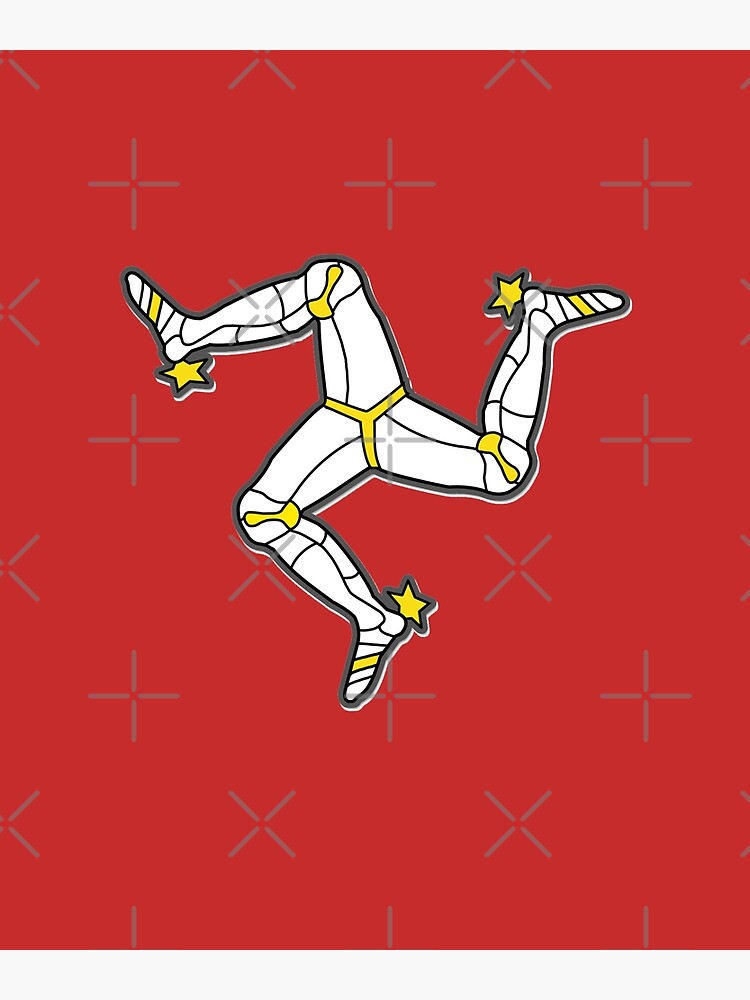 Isle Of Man 3 Legs Of Man Traditional Manx Flag Celtic Triskelion by thespottydogg
