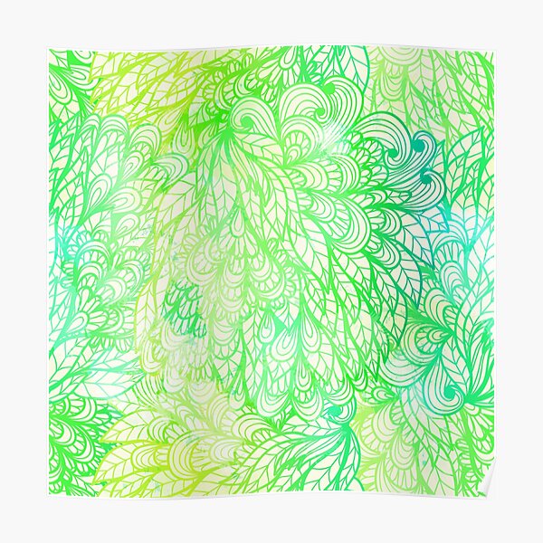 Gradient Floral Pattern 19 Poster